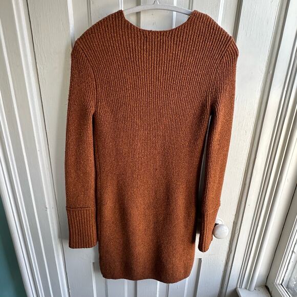 Something Navy Arielle Charnas Rust Ribbed Sweater Dress - Picture 6 of 8